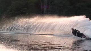 36 MPH  Slalom water skiing at top speed [upl. by Neyuq]