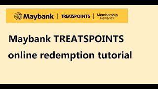 How to redeem Maybank credit card point online [upl. by Jos]