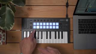 Velocity Sensitive Pads  Launchkey Mini  Novation [upl. by Brennan]