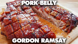 How To Make Gordon Ramsay SlowRoasted Pork Belly Recipe [upl. by Ahsiekal]