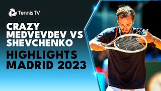 CRAZY Medvedev vs Shevchenko Highlights  Madrid 2023 [upl. by Yacov597]