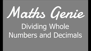 Dividing Whole Numbers and Decimals [upl. by Selmore539]