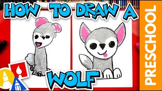 How To Draw A Wolf or Husky  Preschool [upl. by Otecina637]