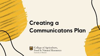 Creating a Communications Plan [upl. by Lede509]