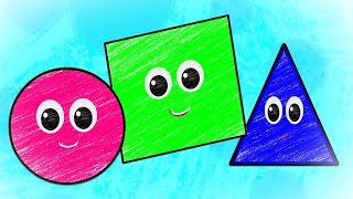 The Shapes Song  Learn Shapes  Crayons Nursery Rhymes  Kids Songs For Children [upl. by Eben]