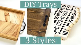 DIY Wooden Tray Ideas  3 Popular Style Wooden Trays to Make [upl. by Euqirne]