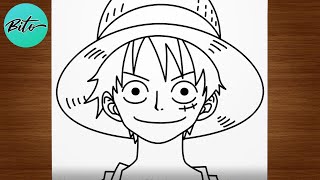 Como desenhar LUFFY One Piece passo a passo fácil e rápido [upl. by Marlena]