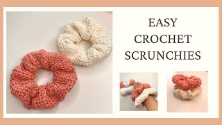 EASY CROCHET SCRUNCHIES  CROCHET BY BEV [upl. by Imit]