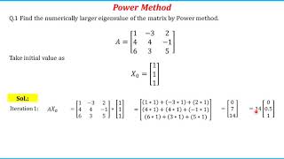 Numerical Method Eigen Value and vector calculation by Power Method [upl. by Annaihr]