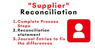 how to do reconciliation of a supplier account  journal Entries [upl. by Maren457]