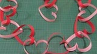 Manualidades para SAN VALENTIN 4 Cadenaguirnalda de CORAZONES Paper Heart garland [upl. by Eigriv]