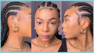 How To Do Cornrows on Yourself  How To Do FeedIn Braids Yourself DIY Protective Style  Ilese Rose [upl. by Klemm71]