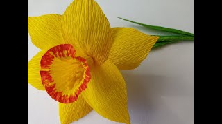 ŻONKIL KWIATY Z KREPINY TUTORIAL EASY CREPE PAPER FLOWER [upl. by Aday606]