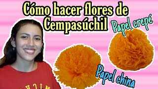 💐Cómo hacer flores de Cempasúchil  Papel crepé y papel china  Día de muertos [upl. by Worsham]