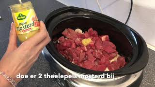 Boeuf Stroganoff uit de slowcooker  Crockpot [upl. by Aiek]