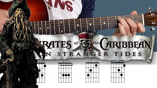 The Pirates of The Caribbean  Guitar Tutorial CHORDS [upl. by Sedecram]