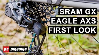 SRAMs GX Eagle AXS Wireless Drivetrain For Less  First Look [upl. by Anyl418]