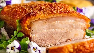 Slow Roasted Pork Belly  Crispy Crackling ultra tender flesh [upl. by Adieno649]