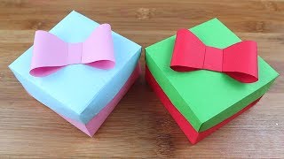 How To Make Paper Beautiful Gift Box  Origami Gift Box  Easy Origami Tutorial  DIY Crafts [upl. by Anella645]