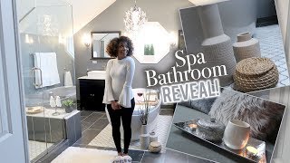 AFFORDABLE SPA BATHROOM BIG REVEAL  BEFORE amp AFTER [upl. by Estrellita]