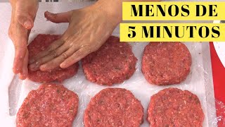 Hamburguesas de carne en MENOS DE 5 MINUTOS Mira qué jugosas [upl. by Ailadgim442]