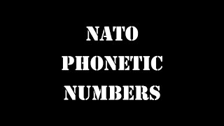 NATO Phonetic Numbers [upl. by Ardussi]