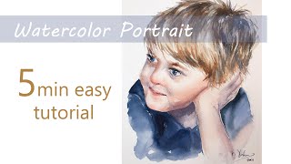 Watercolor Portrait Easy How To Tutorial [upl. by Drawe]