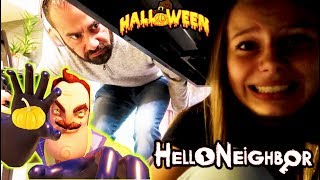 Hello Neighbor in REAL LIFE Halloween Pumpkin CHASE  Hello Neighbor Hide and Seek [upl. by Joung]