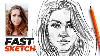 How I sketch a portrait  Fast sketching techniques amp tips [upl. by Neeoma591]