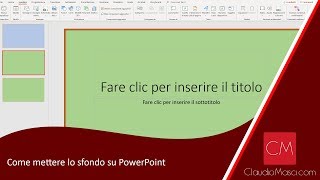 Come mettere lo sfondo su PowerPoint [upl. by Thorner]