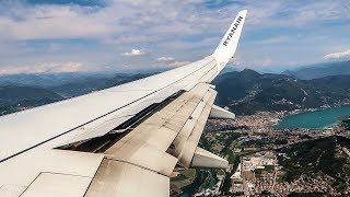 RYANAIR Boeing 737800 TURBULENT APPROACH AND LANDING at Bergamo Airport BGY [upl. by Enamrej990]