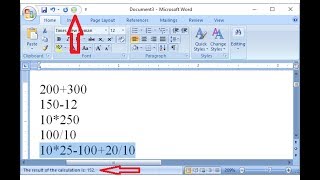 How to Use MS Word BuiltIn Calculator Easily do Calculation in Word [upl. by Dolphin129]