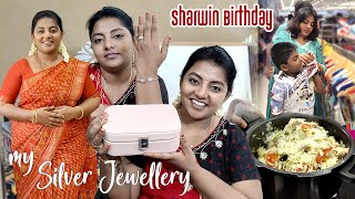 My Silver Jewellery Collections  Birthday Preparations  Chicken Badam Pulav  Karthikha Channel [upl. by Aicirtal120]