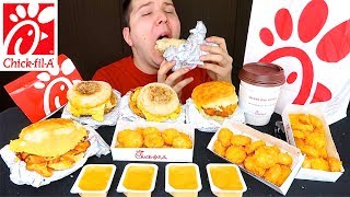 My First Time Trying ChickFilA Breakfast Entire Menu • MUKBANG [upl. by Ashelman]