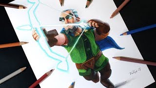 Como dibujo al Arquero Mágico de Clash Royale  How to draw Magic Archer [upl. by Annah743]