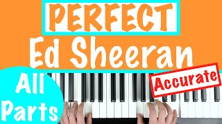 How to play PERFECT by Ed Sheeran Piano Chords Tutorial Lesson [upl. by Rehotsirhc]