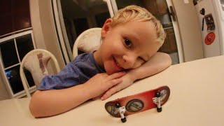 3 Year Old Fingerboard Setup  Ryden Schrock [upl. by Eniad]