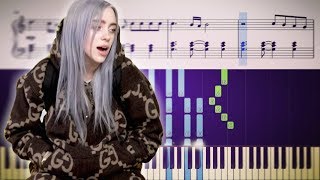 Billie Eilish  when the partys over  Piano Tutorial  SHEETS [upl. by Yrevi]