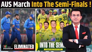 AUS vs AFG Match ends in a No Result  Australia qualified for Semis [upl. by Anifad167]