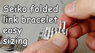 How to easily size a Seiko 5 folded link watch bracelet SNKL23 [upl. by Kendricks]