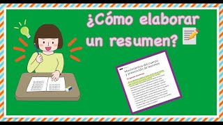 ¿Cómo hacer un resumen [upl. by Eahsel287]