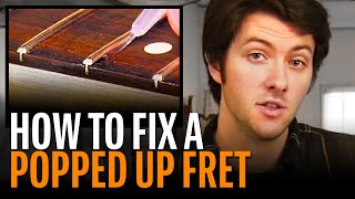 Fixing fret buzz seating a poppedup fret [upl. by Shay]