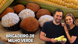 Como fazer BRIGADEIRO de MILHO VERDE 🔵Manual do Mundo [upl. by Gastineau]