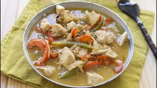 Recette de poulet  lait de coco et poivrons [upl. by Perce]