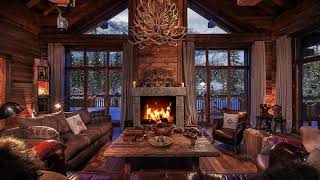 Fireplace in a Winter House  Cozy Cabin Ambience  ASMR [upl. by Kirsti848]