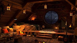 Cozy Attic Ambience  Indoor Rain Sounds with Thunderstorm for Sleeping Study and Relaxation [upl. by Mudenihc]