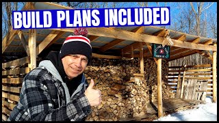 How To Build a Woodshed  HUGE Firewood Shelter and Plans [upl. by Ydospahr]