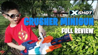 XShot Zuru Crusher Blaster Minigun Review [upl. by Domel353]