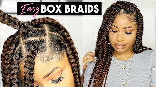 EASY SUMMER BOX BRAIDS beginner friendly [upl. by Lovash621]