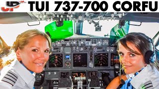 TUI Ladies Piloting the Boeing 737 out of Corfu [upl. by Lydia]